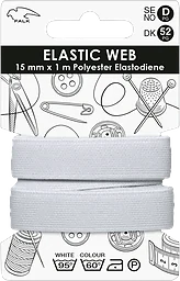 Resårband bred 1m 15mm vit