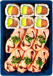 Sushi Meny Två Seared Lax