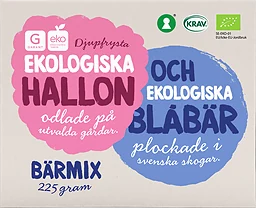 Hallon Blåbär Bärmix Ekologiska Frysta