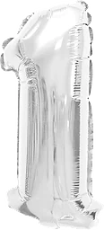 Folieballong Nr 1 Silver 35cm