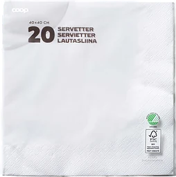 Servetter Vita 40cm 20-pack