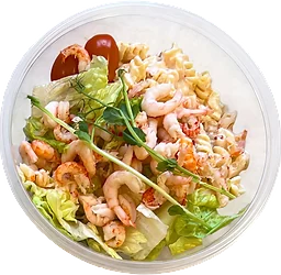 Portionsrätt Räk & Kräftsallad Med Krämig Chilipasta