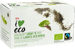 Grönt te Lakrits & mynta Ekologiskt 20-p