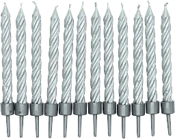 Tårtljus silver 12-p