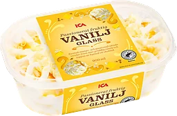 Glass Vanilj med mango & passionfruktsås