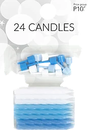 Tårtljus Blå/Vit 24-pack