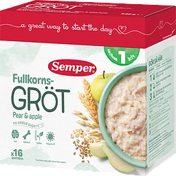 Fullkornsgröt med Frukt Från 12 Månader