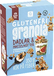 Hasselnöter Dadlar Granola Glutenfri