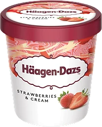 Glass Strawberries & cream Häägen Dazs