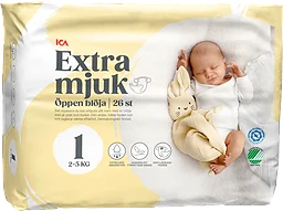 Blöjor Extra mjuk öppen blöja strl 1 2-5kg 26-p