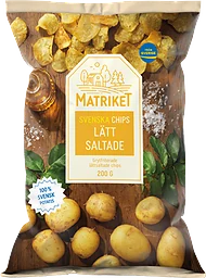 Grytfriterade chips saltade