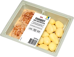 Pannbiff med kokt kulpotatis & svampsås