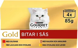 Kattmat Kött i sås 4-p Gourmet