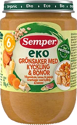 Barnmat Grönsaker, kyckling & bönor 6 Mån Eko