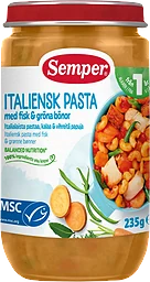 Barnmat Italiensk pasta med fisk & gröna bönor 1år