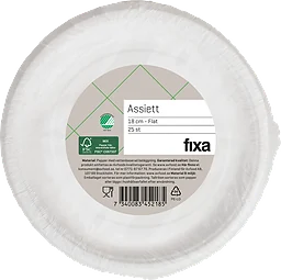 Assiett 18cm Flat Vit