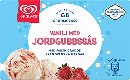 Vanilj med Jordgubbssås