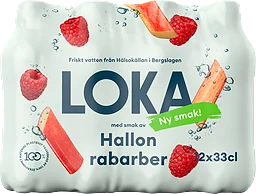 Kolsyrat vatten Hallon & rabarber 12-pack