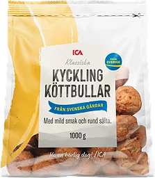 Kycklingköttbullar Stekta Färska