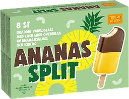 Glasspinnar Ananas Split 8-pack
