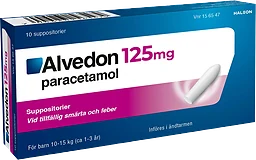 Smärtstillande Suppositorier Barn 10-15kg 125mg 10-p