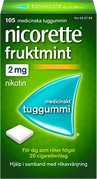 Fruktmint Medicinskt tuggummi 2mg 105-p