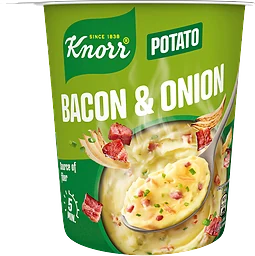 Snack pot Potatismos, bacon & lök