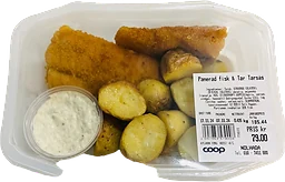 Panerad Fisk Med Potatis Och Tartarsås