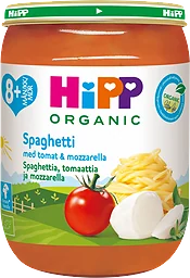 Spaghetti tomat & mozzarella Från 8m Ekologisk
