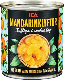 Mandarinklyftor i sockerlag 312g