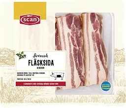 Fläsksida skivad