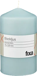 Blockljus 12cm Ljusgrön 40h