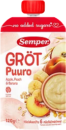 Gröt med äpple, persika & banan 6m
