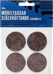 Möbeltassar självhäftande 38mm Brun