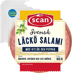 Läckösalami skivad