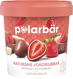 Jordgubbar i vit & mjölkchoklad