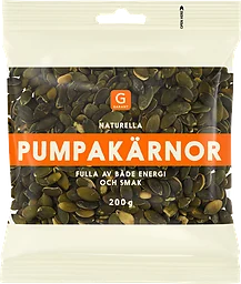 Pumpakärnor Naturell Skalade