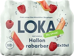 Kolsyrat vatten Hallon & rabarber 12-pack