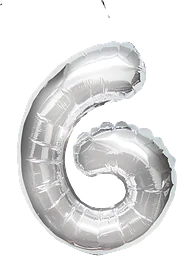 Folieballong Silver 6 100cm