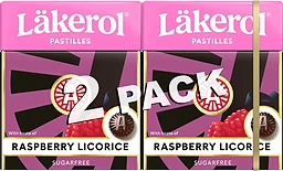 Halstabletter Raspberry Licorice Sockerfri 2-p