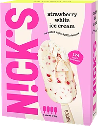 Glasspinnar Strawberry white 4-pack