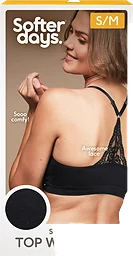 Top M Spets Seamless Svart S/m
