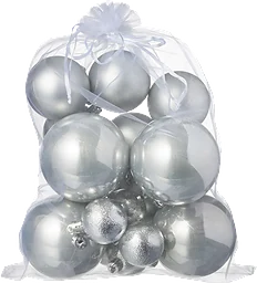 Julkulor 3 storlekar 18-p Silver