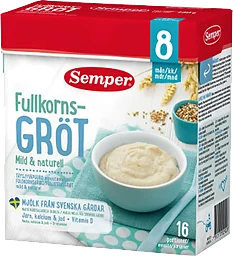 Fullkornsgröt Mild & naturell Från 8 mån 16 port 480g