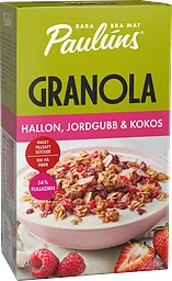 Granola Hallon, jordgubb & kokos