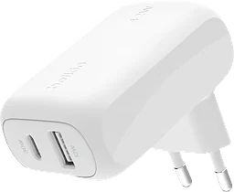 Väggladdare USB-C+USB-A Vit