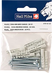 Plugg 30x6mm med Skruv