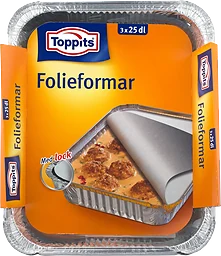 Folieformar med lock 25dl 3-p