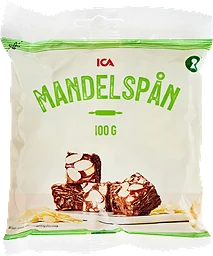 Mandelspån blancherade