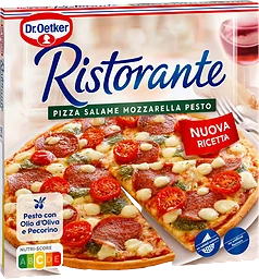 Pizza Ristorante Salame, mozzarella & pesto Dr. Oetker